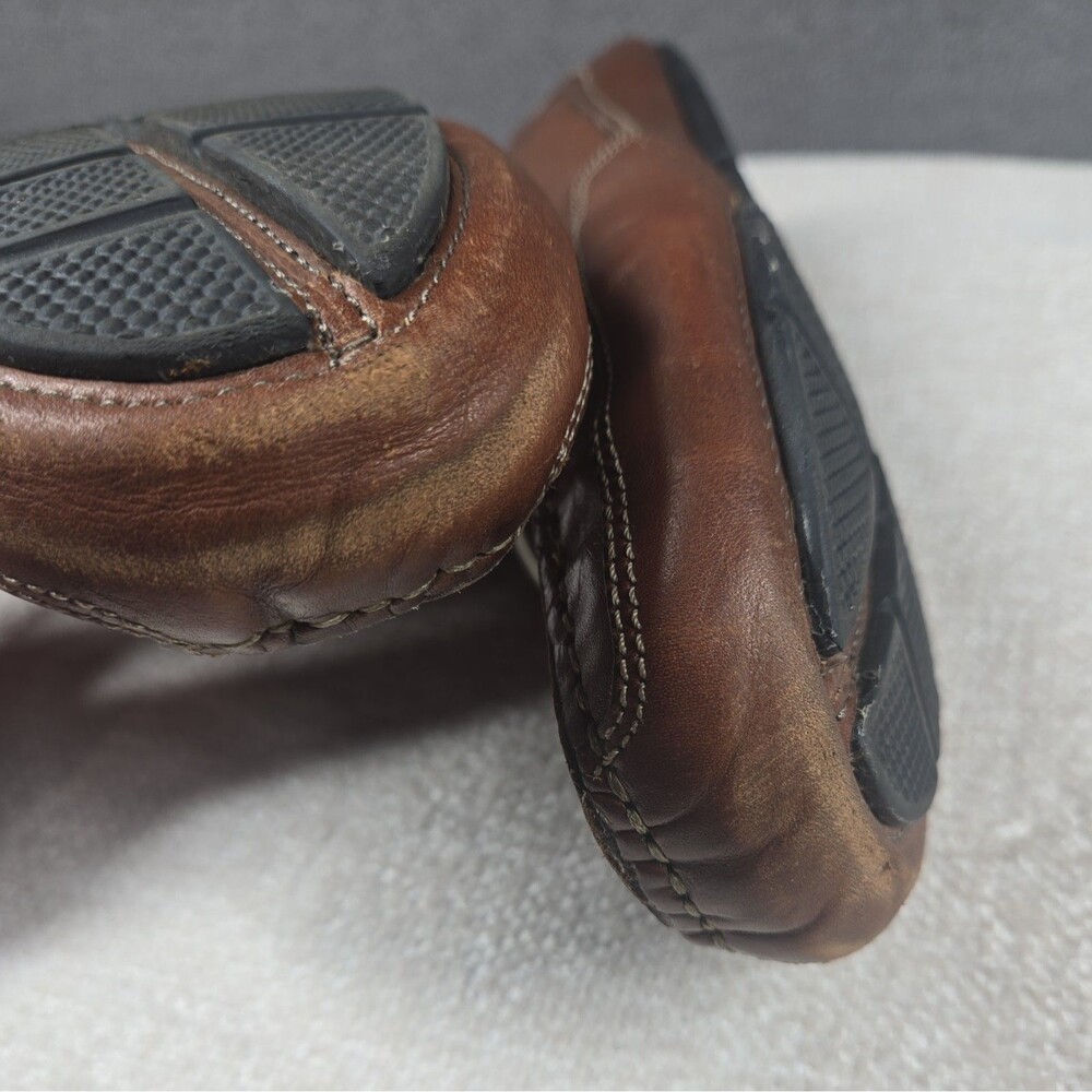 Clarks Men's Loafer 10.5 Brown Leather Driving Moccasins Horsebit Old Money Shoe - Picture 13 of 14